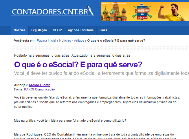Contabfácil é destaque no portal Contadores!